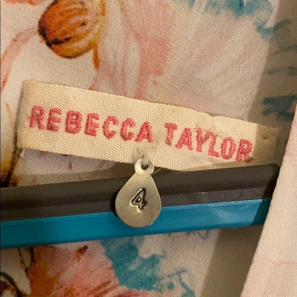 Rebecca Taylor size 4 silk floral drape-back top! - Picture 2 of 6